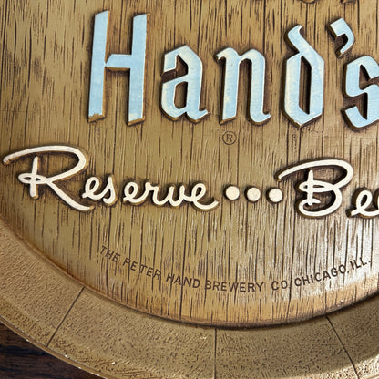 Vintage 1950s Peter Hand's Reserve Beer Chalkware Barrel Advertising Wall Sign