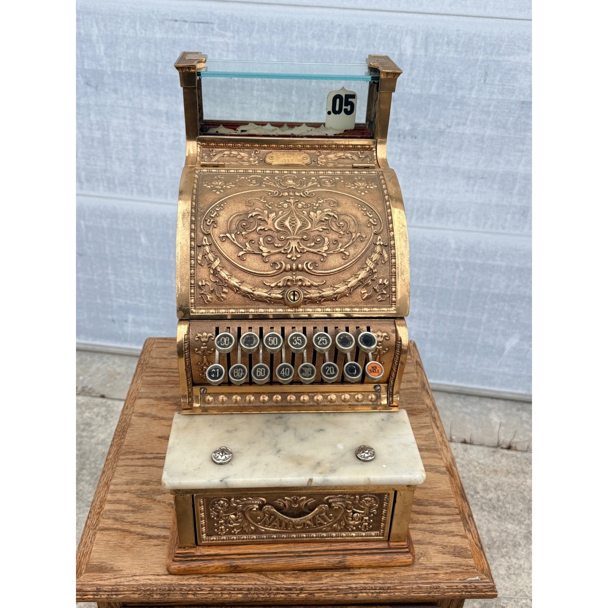Antique 1900s Brass National Cash Register NCR $1 Candy Store Barber Shop #313