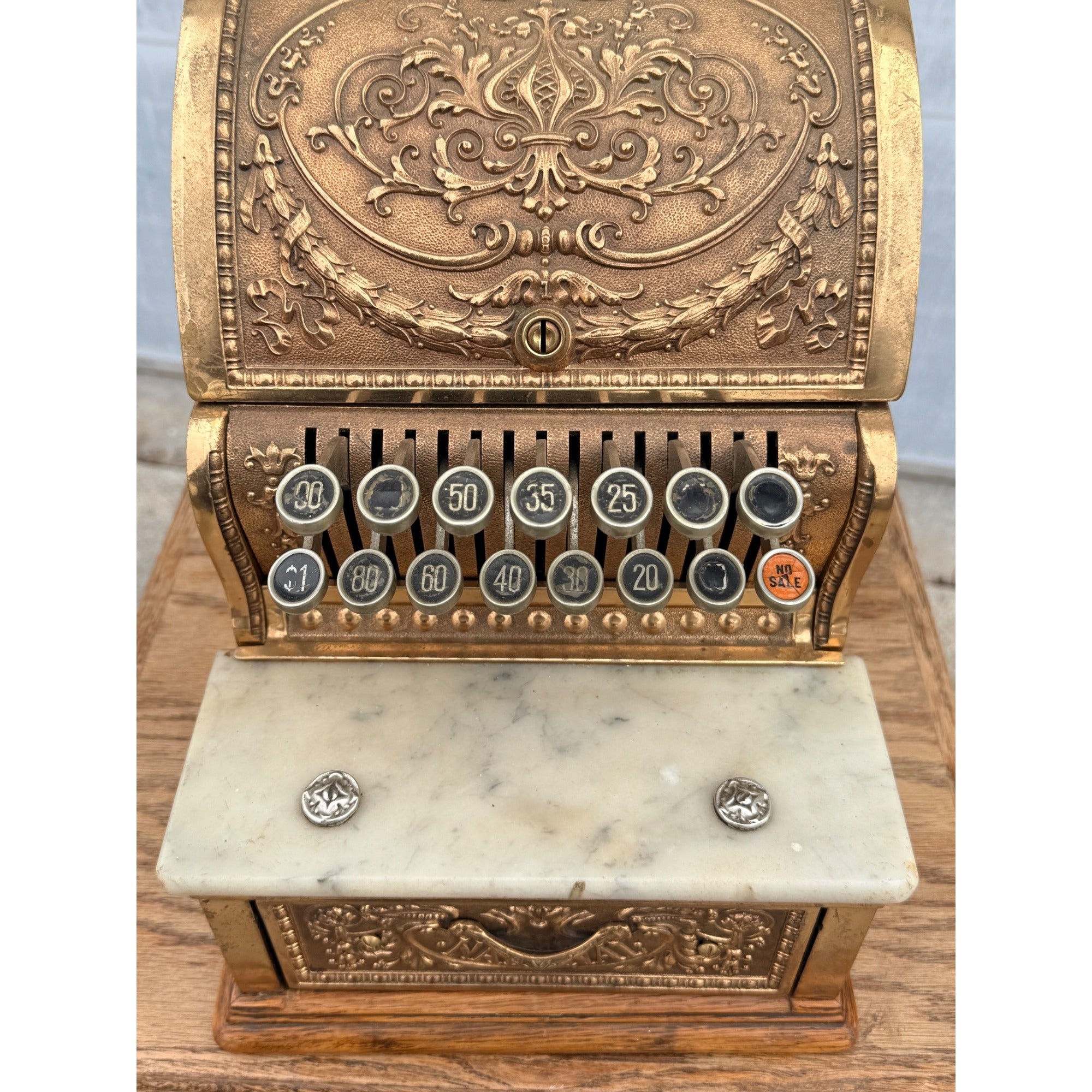 Antique 1900s Brass National Cash Register NCR $1 Candy Store Barber Shop #313