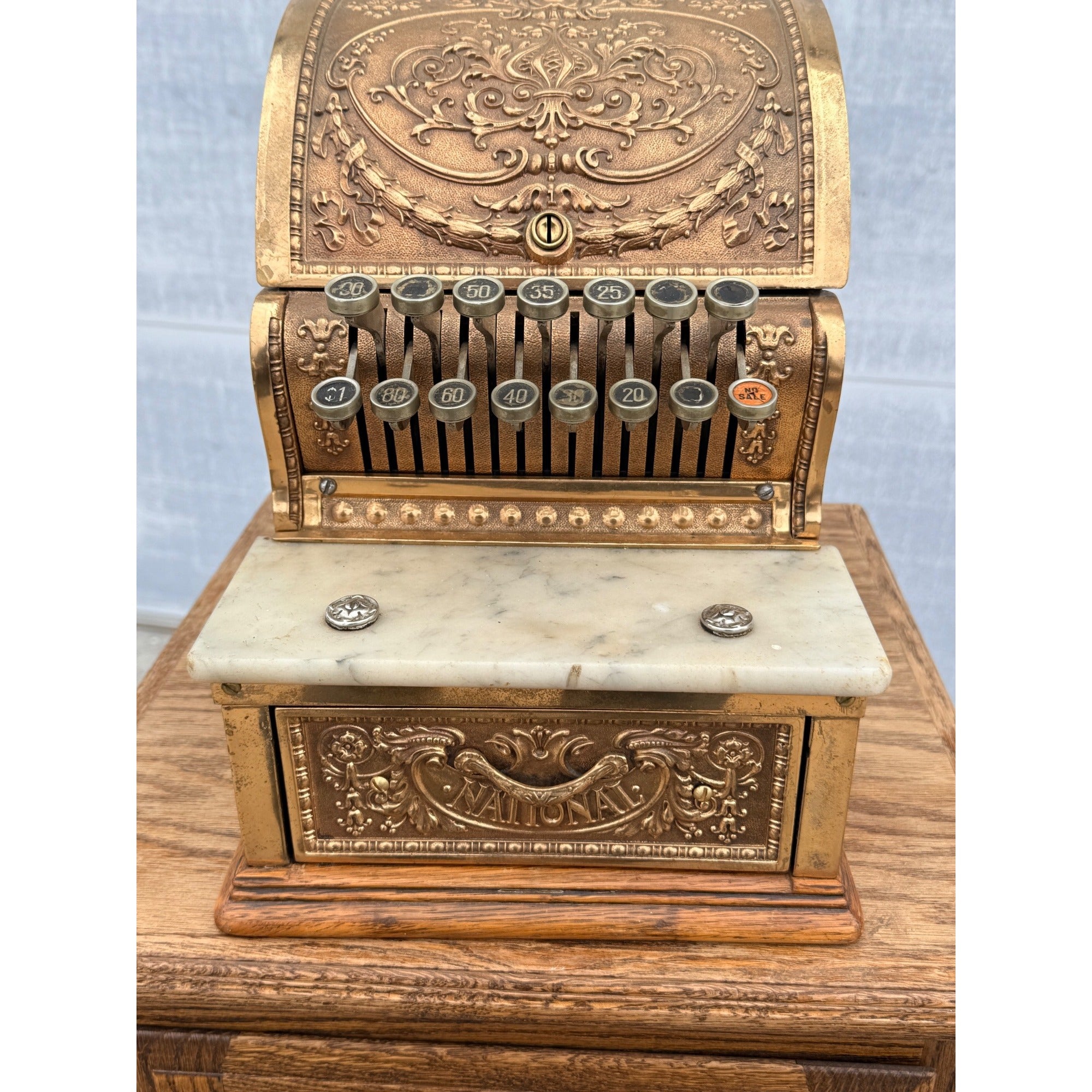 Antique 1900s Brass National Cash Register NCR $1 Candy Store Barber Shop #313