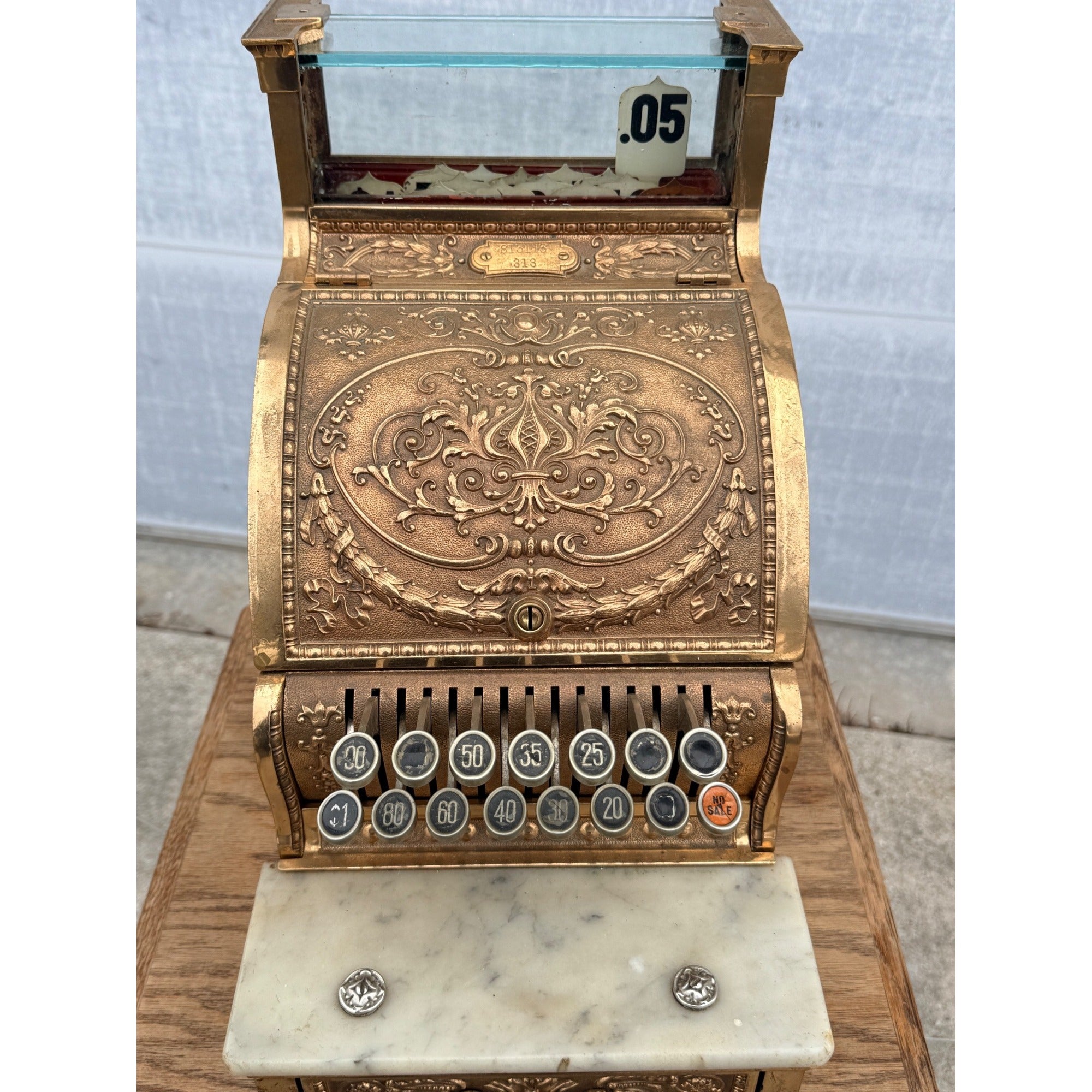 Antique 1900s Brass National Cash Register NCR $1 Candy Store Barber Shop #313
