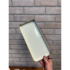 Vintage 1950s Tin Metal Kitchen Bread Box Red & Cream Floral Retro 12"
