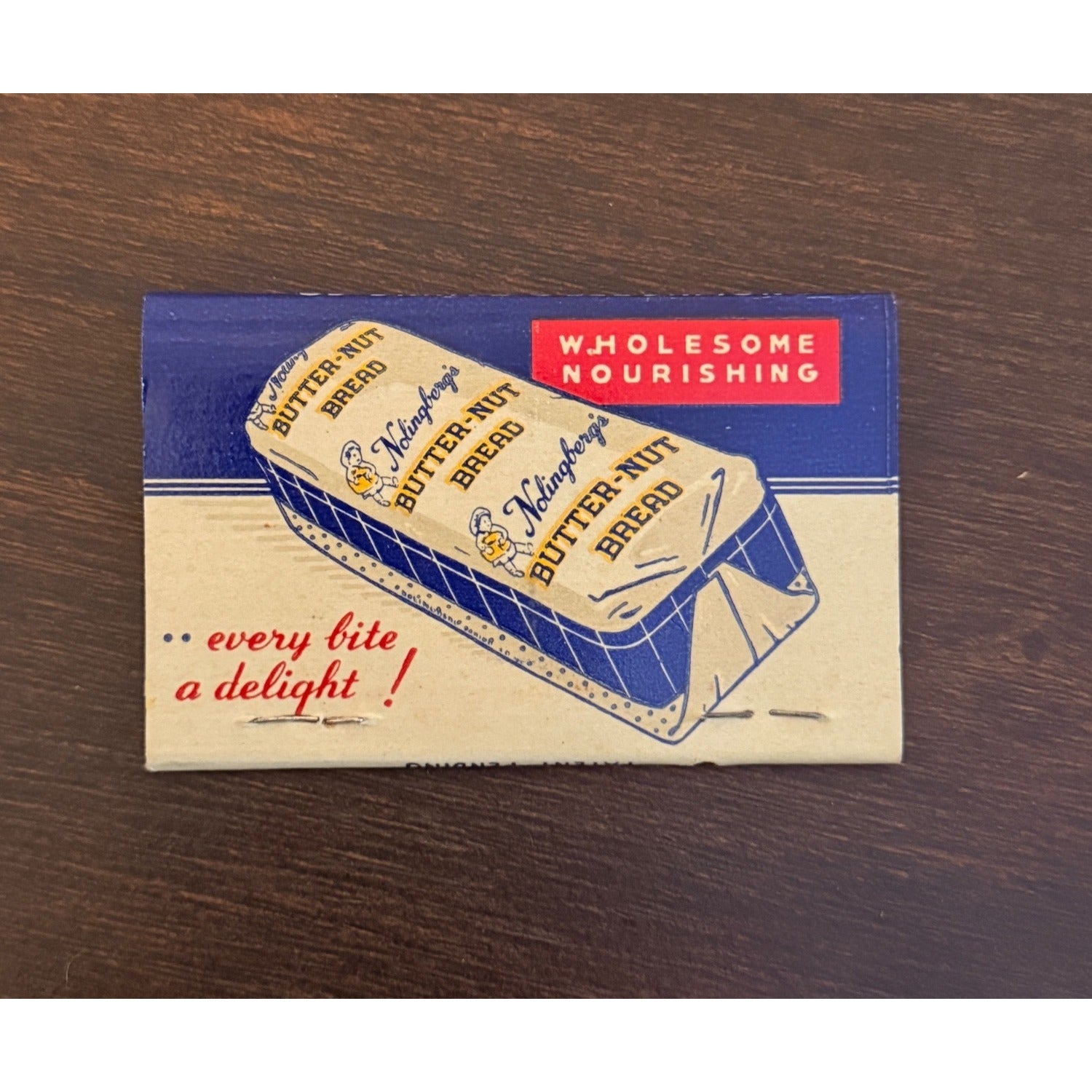 Vintage Nolingberg's Butternut Bread Iron River Michigan Unstruck FULL Matchbook