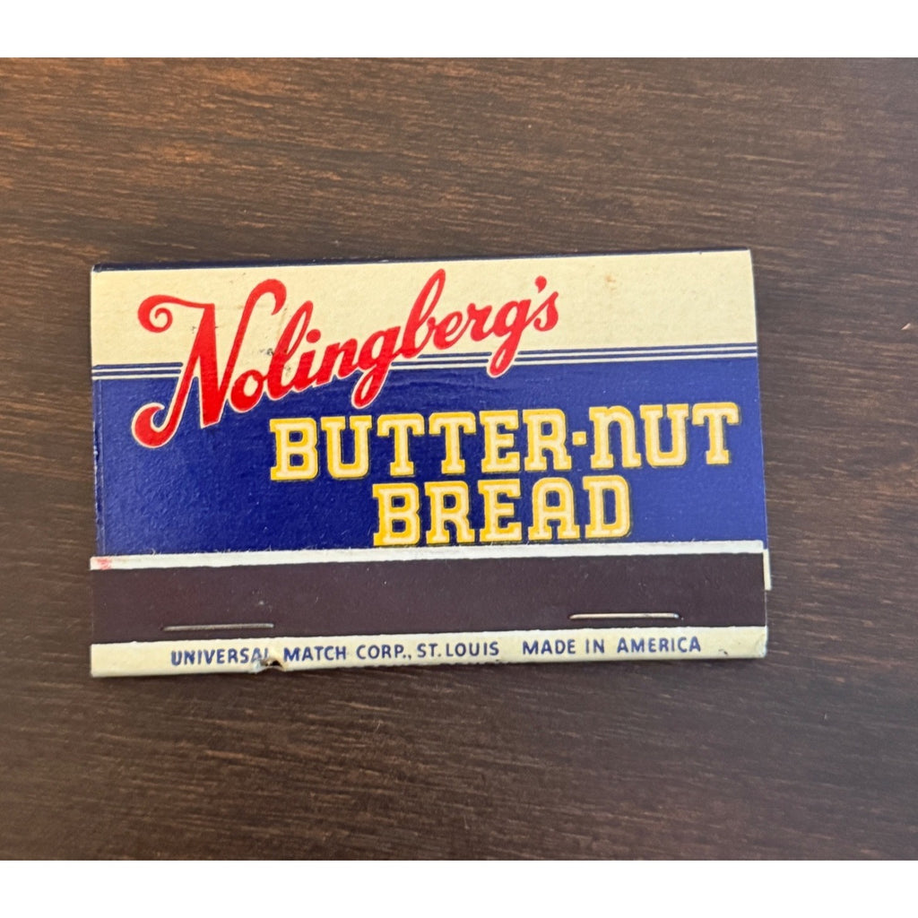 Vintage Nolingberg's Butternut Bread Iron River Michigan Unstruck FULL Matchbook