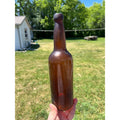 Antique 1880s Reed & Co Massillon Glass Blob Beer Bottle Ohio OH Applied Top