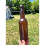 Antique 1880s Reed & Co Massillon Glass Blob Beer Bottle Ohio OH Applied Top
