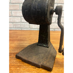 Antique Cast Iron Ice Crusher Breaker Art Deco Tabletop Hand Crank Black Paint