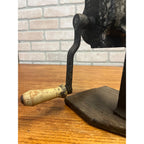 Antique Cast Iron Ice Crusher Breaker Art Deco Tabletop Hand Crank Black Paint