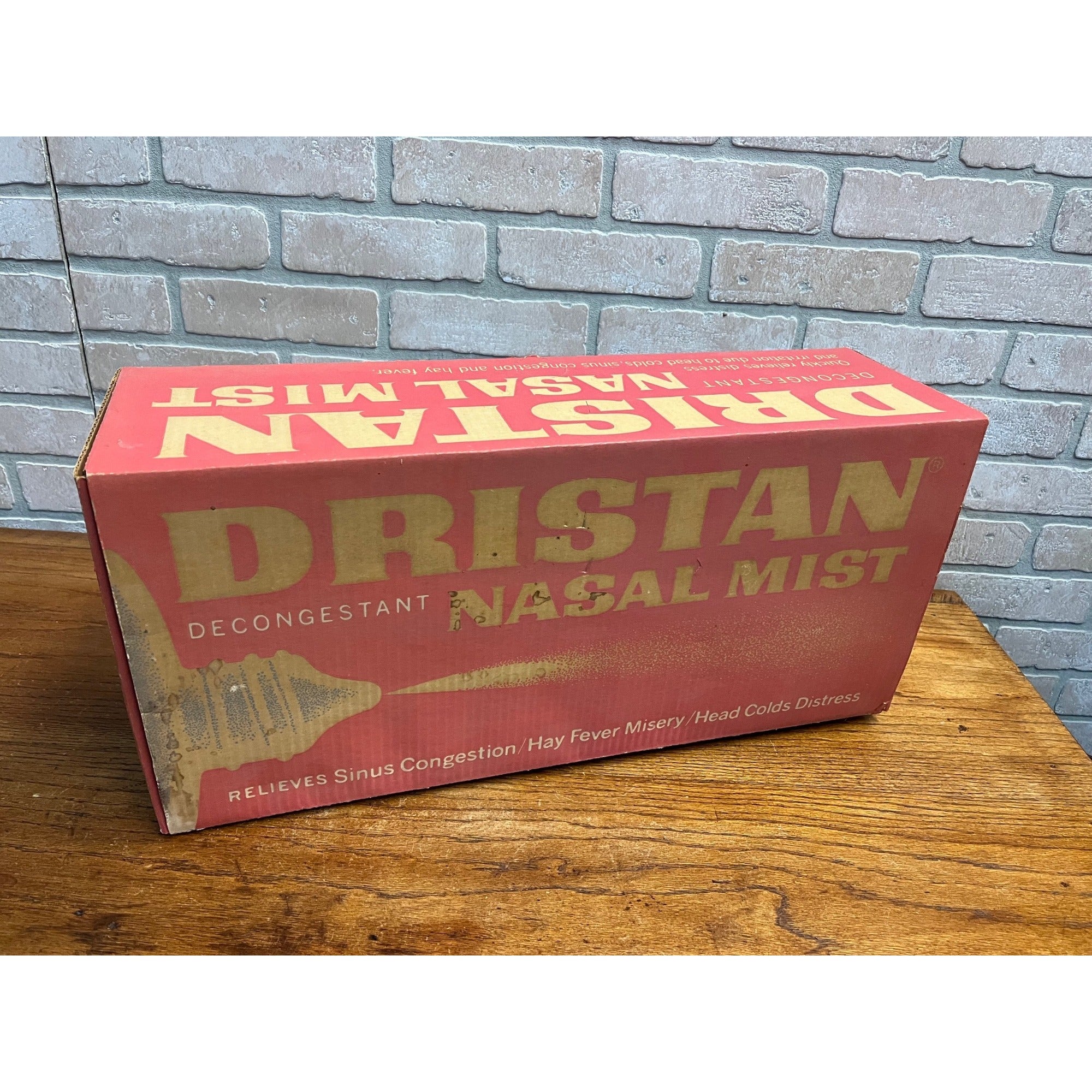 Vintage Dristan Nasal Mist Drug Store HUGE Box Display Advertising Sign