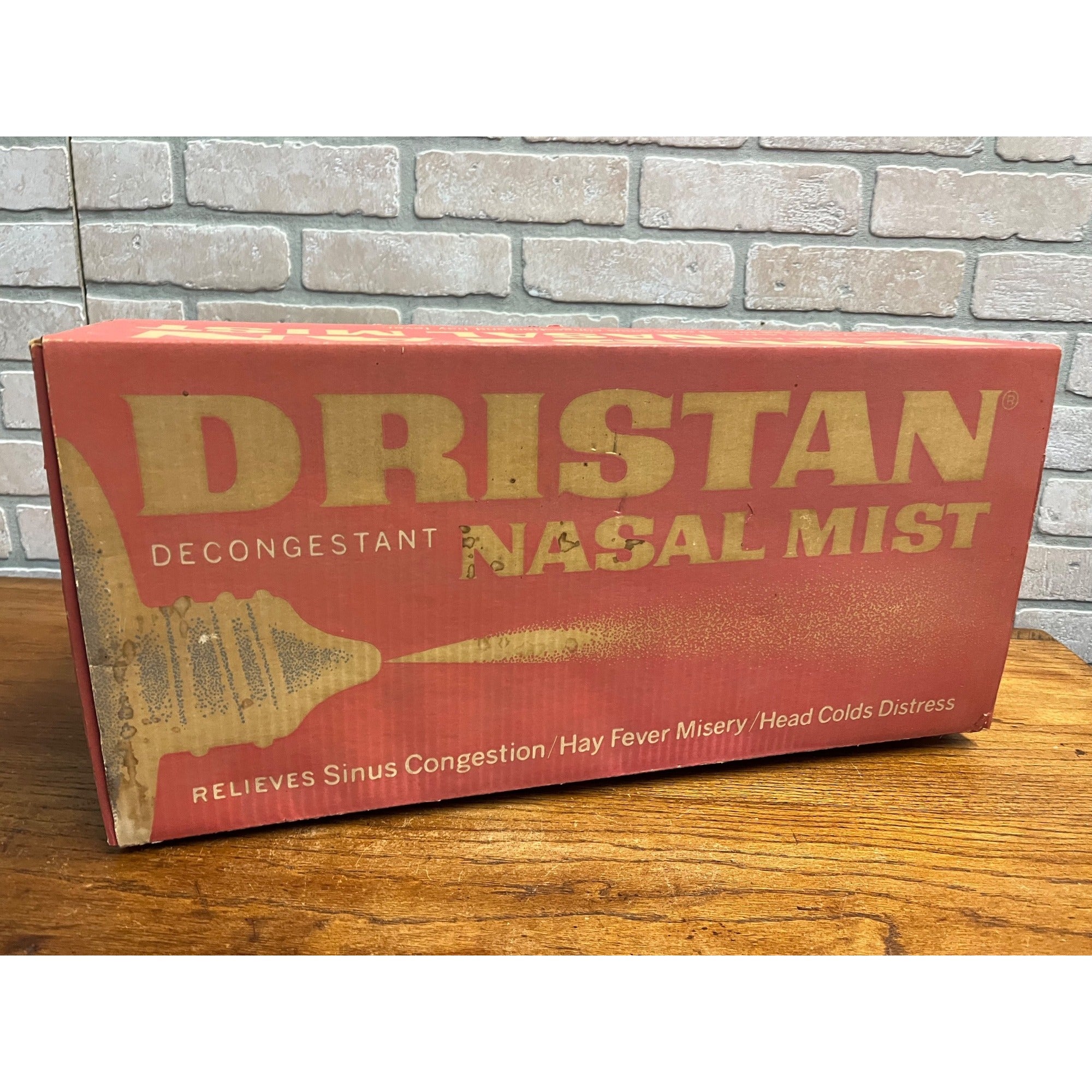 Vintage Dristan Nasal Mist Drug Store HUGE Box Display Advertising Sign