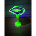 Antique Victorian Uranium Custard Glass Jack in the Pulpit 6" Vase Gilt Enamel