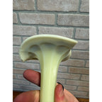 Antique Victorian Uranium Custard Glass Jack in the Pulpit 6" Vase Gilt Enamel