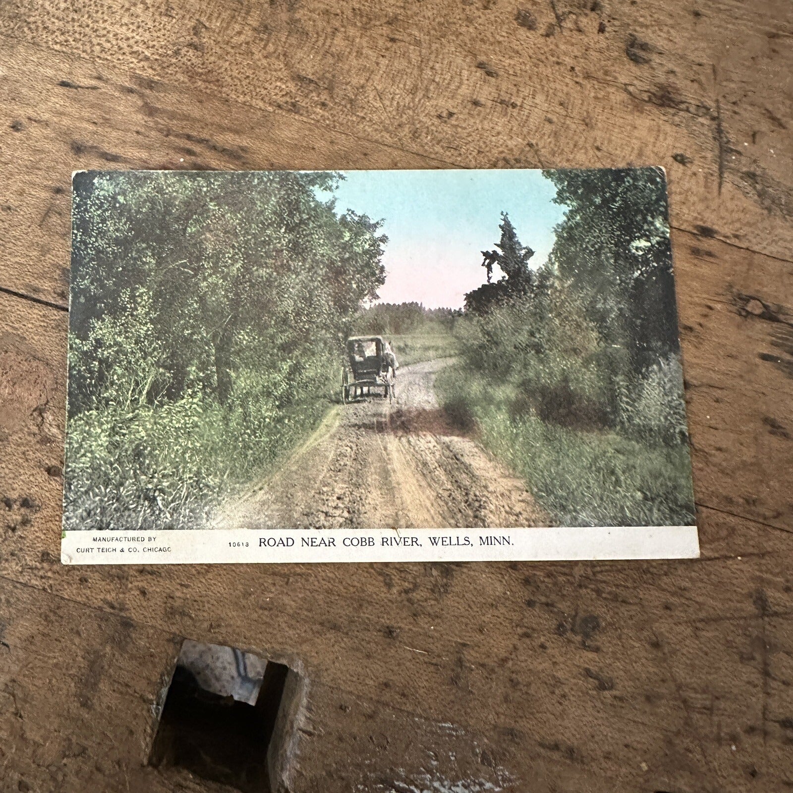 Vintage c1909 Road Near Cobb River Wells Minnesota Postcard MN Minn.