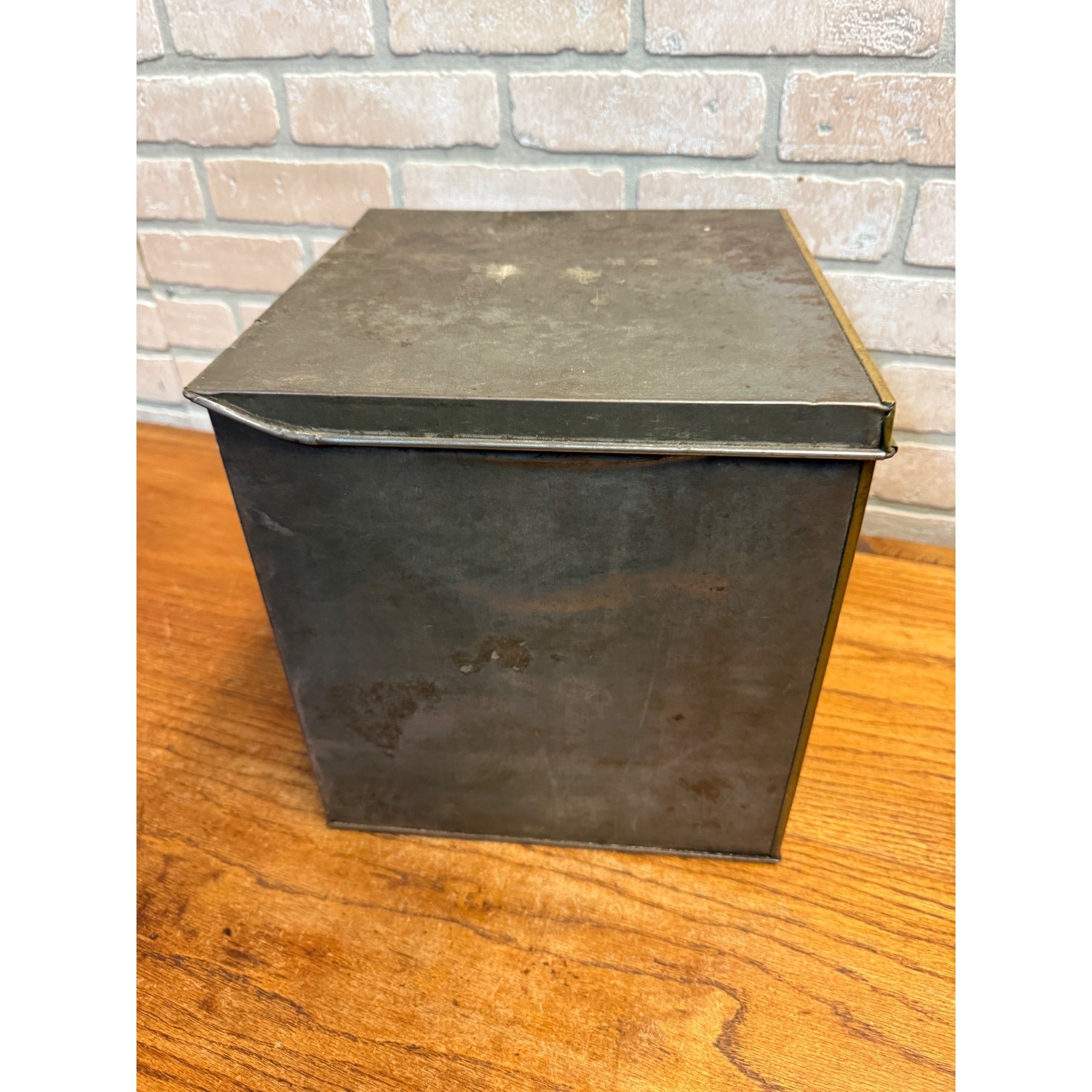 Antique 1900s Advertising Brass Cookie Box Store Display Robert A Johnston Co Milwaukee WI