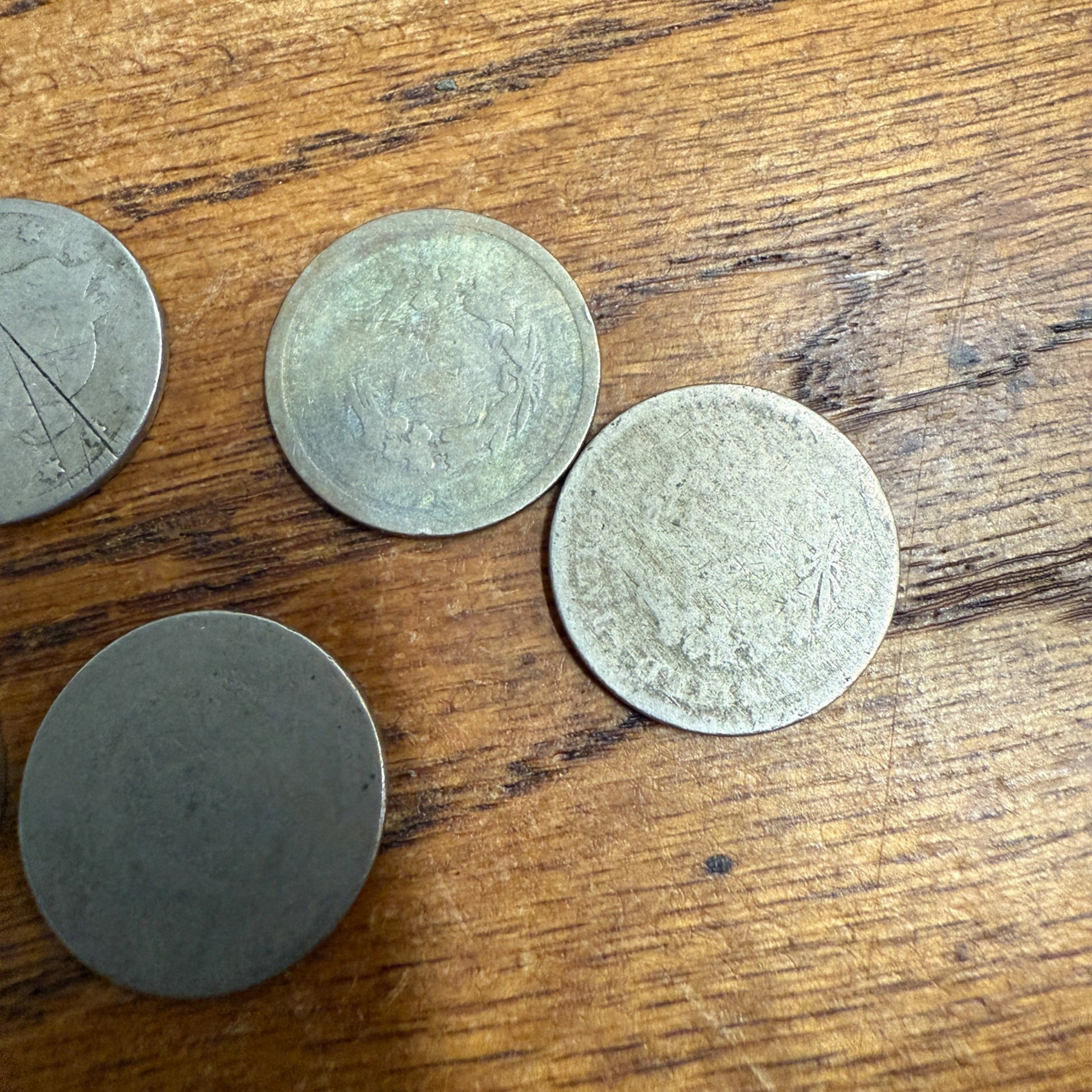 Worn Liberty Head V- Nickels Heavily Circulated Lot Rubbing Lucky Coins