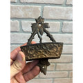 Antique Victorian Eastlake Cast Iron Wall Hanging Match Holder w/ Striker Base