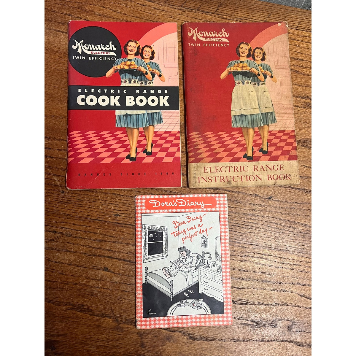 Vintage Monarch Stoves & Ranges Cook Books & Dora's Diary Beaver Dam Wis WI Adv.