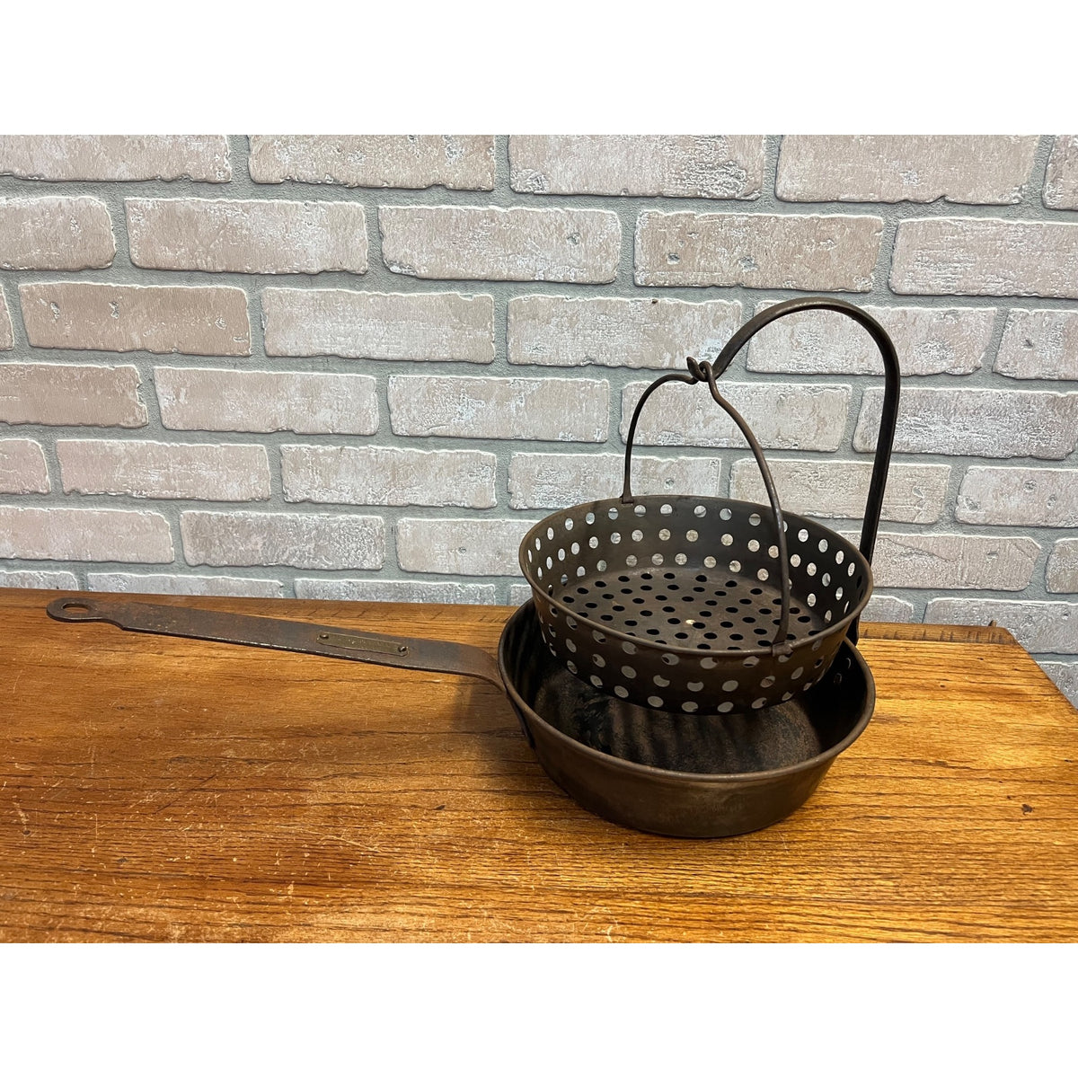 RARE Antique 1879 Chicken Fryer Camping Steel Frying Skillet Hodges Patent