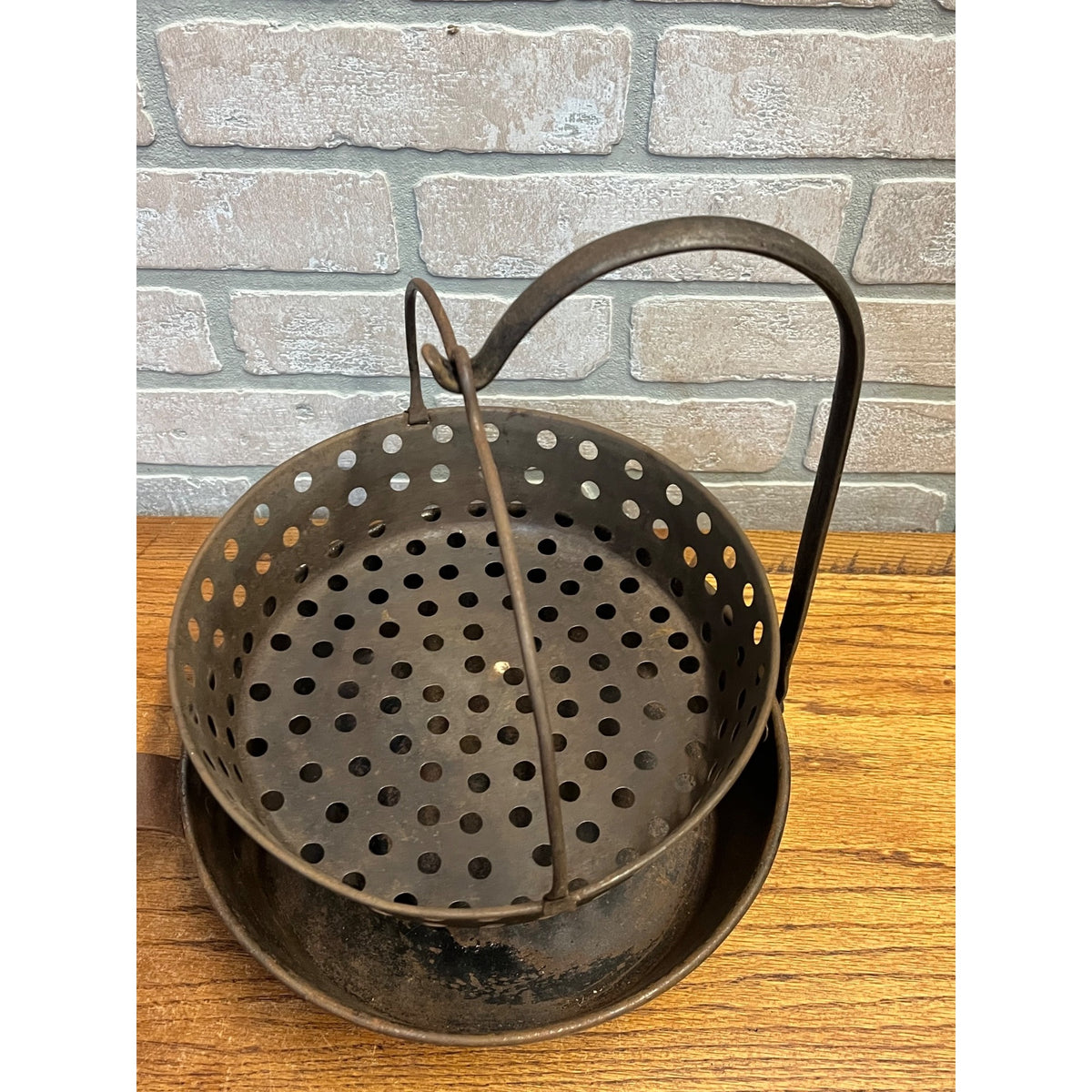 RARE Antique 1879 Chicken Fryer Camping Steel Frying Skillet Hodges Patent