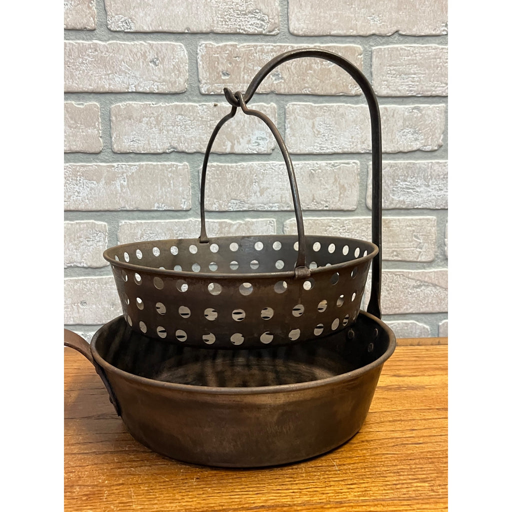RARE Antique 1879 Chicken Fryer Camping Steel Frying Skillet Hodges Patent