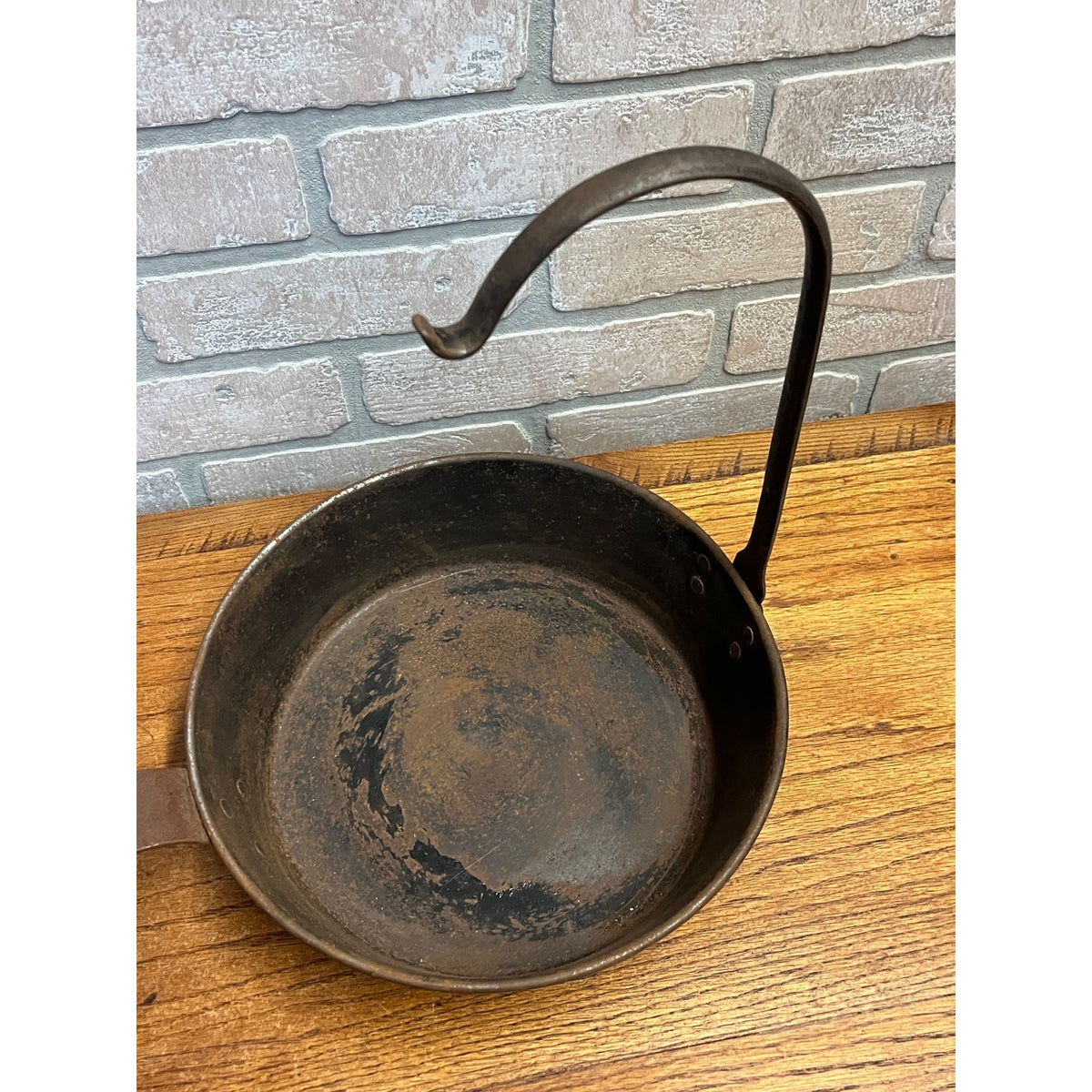 RARE Antique 1879 Chicken Fryer Camping Steel Frying Skillet Hodges Patent
