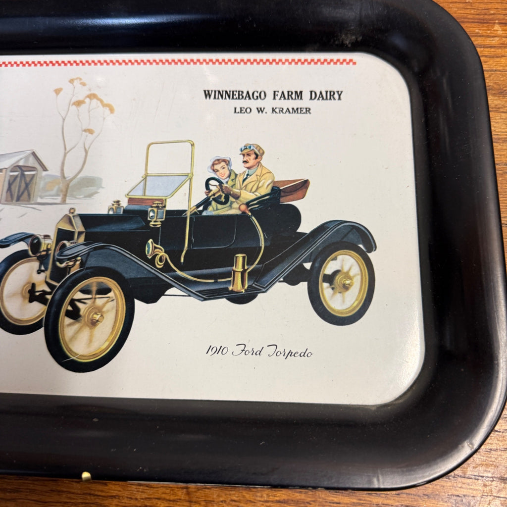 Vintage Fond du Lac Wis Winnebago Dairy Farm Collection Tray Bottles Pencil