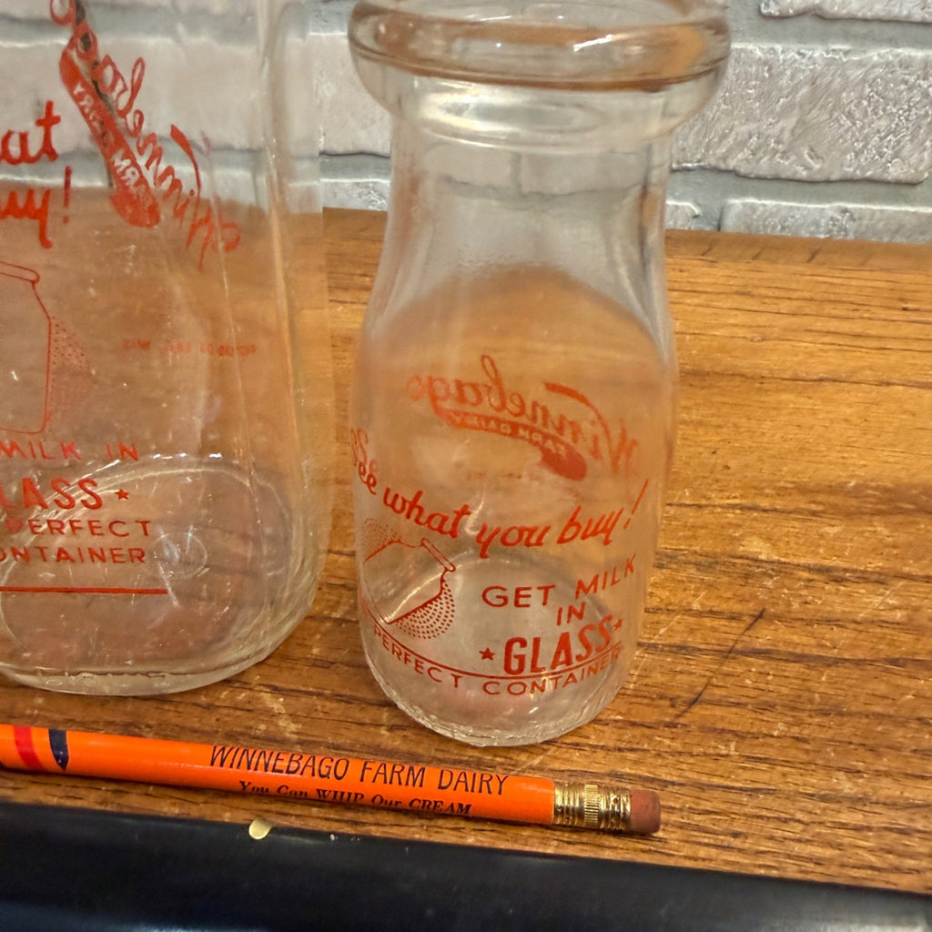 Vintage Fond du Lac Wis Winnebago Dairy Farm Collection Tray Bottles Pencil
