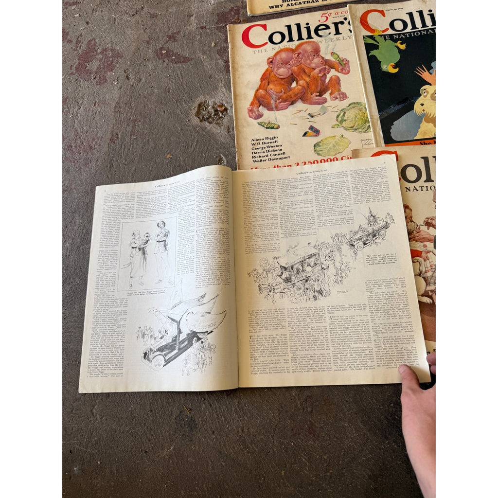 Vintage Collier's Magazine Lot of 16 1930s-1950s Cover Art Advertising Ephemera