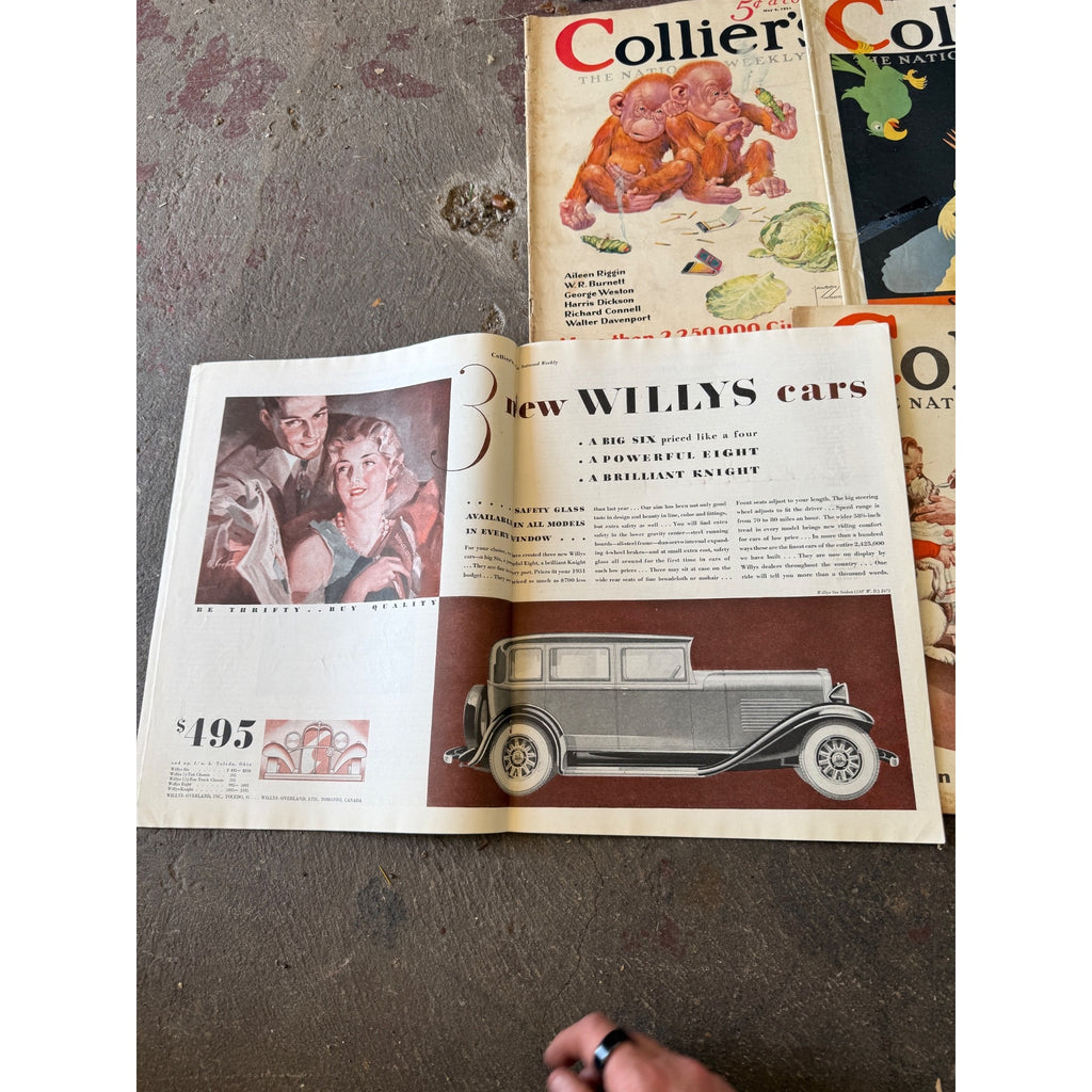 Vintage Collier's Magazine Lot of 16 1930s-1950s Cover Art Advertising Ephemera