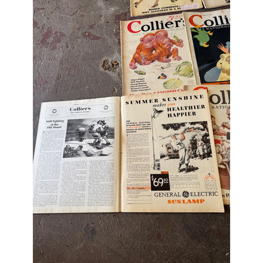 Vintage Collier's Magazine Lot of 16 1930s-1950s Cover Art Advertising Ephemera
