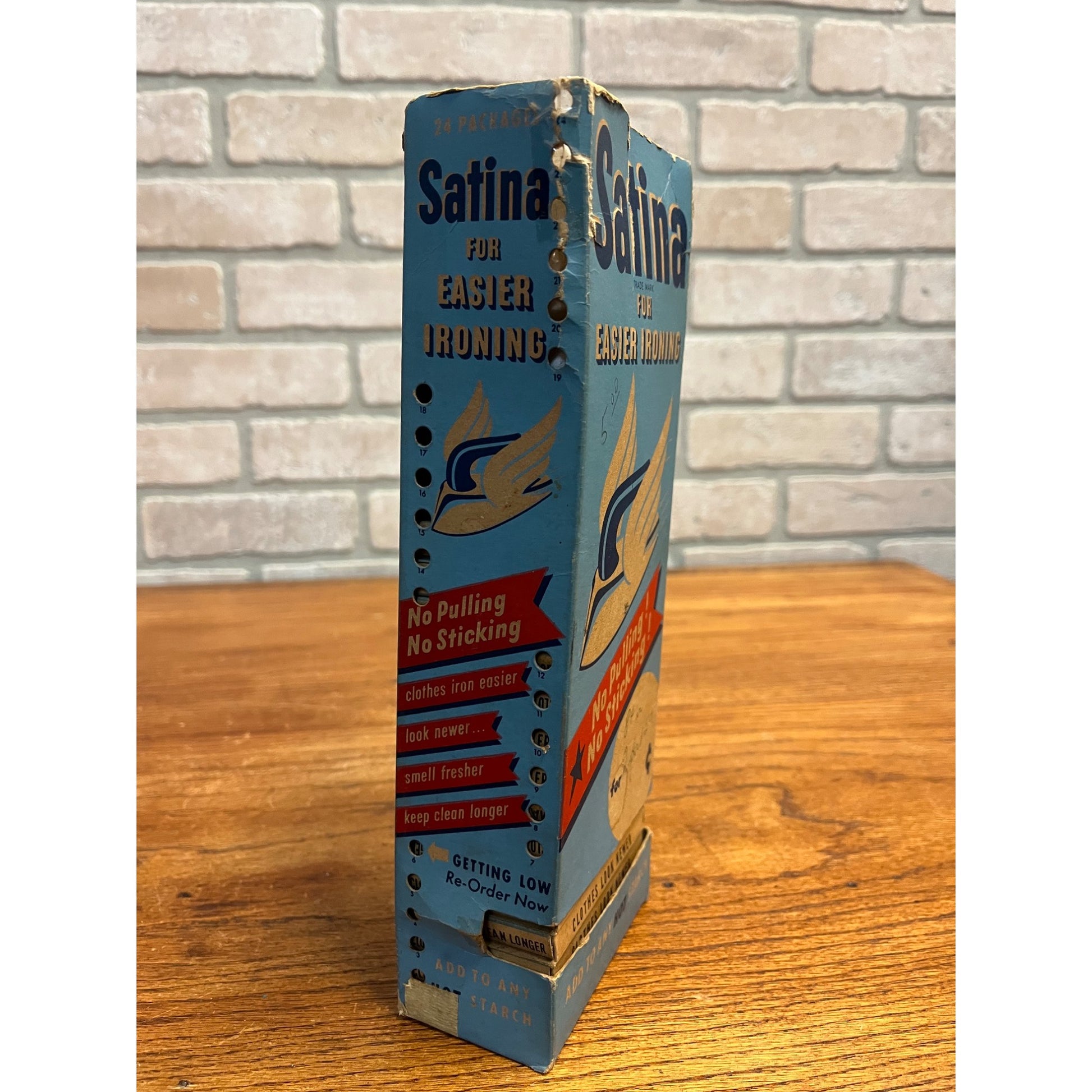 Vintage Satina Starch Iron Additive Store Display Advertising + 15 NOS Boxes