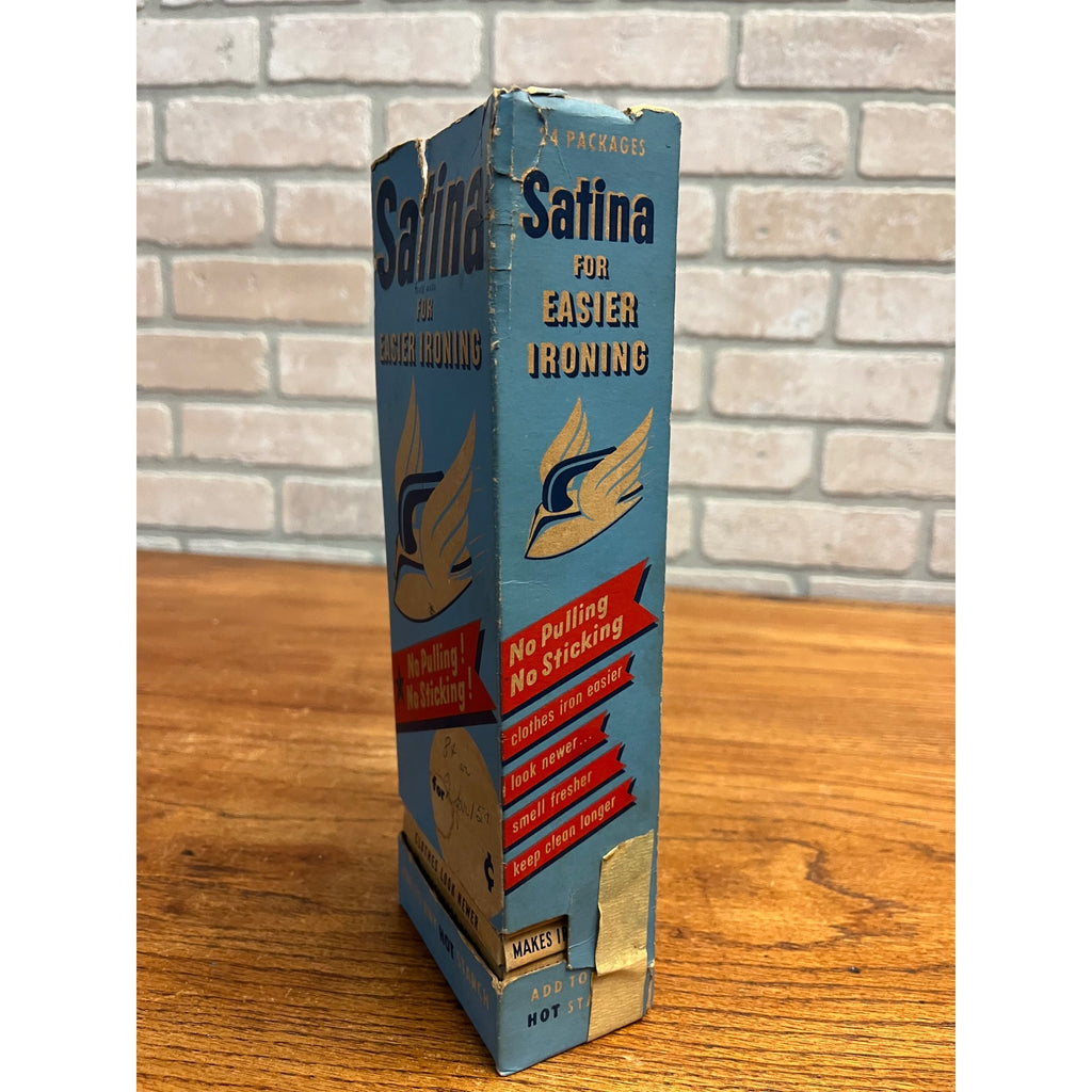 Vintage Satina Starch Iron Additive Store Display Advertising + 15 NOS Boxes