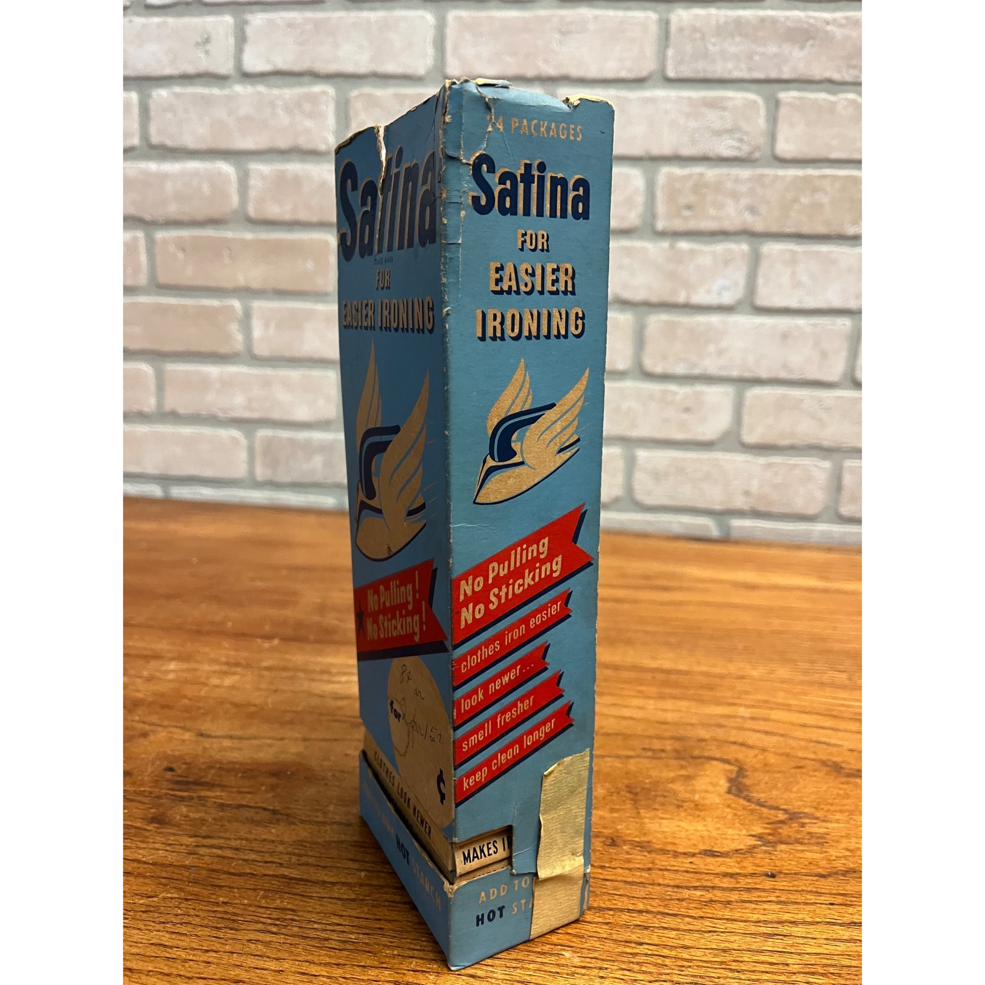 Vintage Satina Starch Iron Additive Store Display Advertising + 15 NOS Boxes