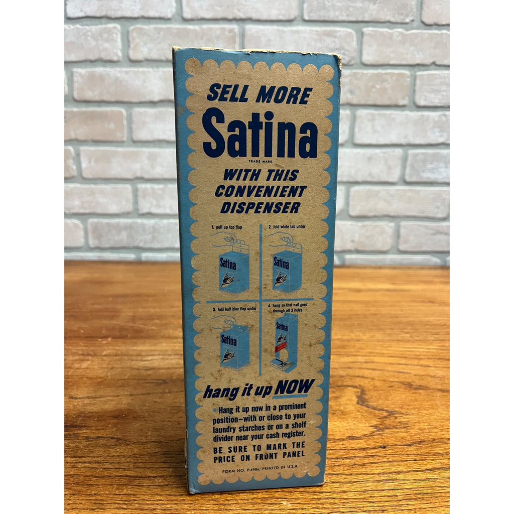 Vintage Satina Starch Iron Additive Store Display Advertising + 15 NOS Boxes