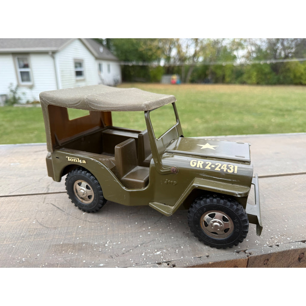 Vintage Tonka Willys Jeep US Army Truck Pressed Steel Toy