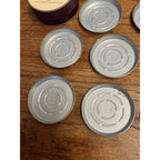 Vintage Damrow Brothers Co. Stainless Steel Coaster Set Fond du Lac WI Dairy Advertising