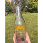 TRPQ Milk Bottle Clover Blossom Dairy Beaver Dam WI  Quart Wis "Hey Mom" Baby