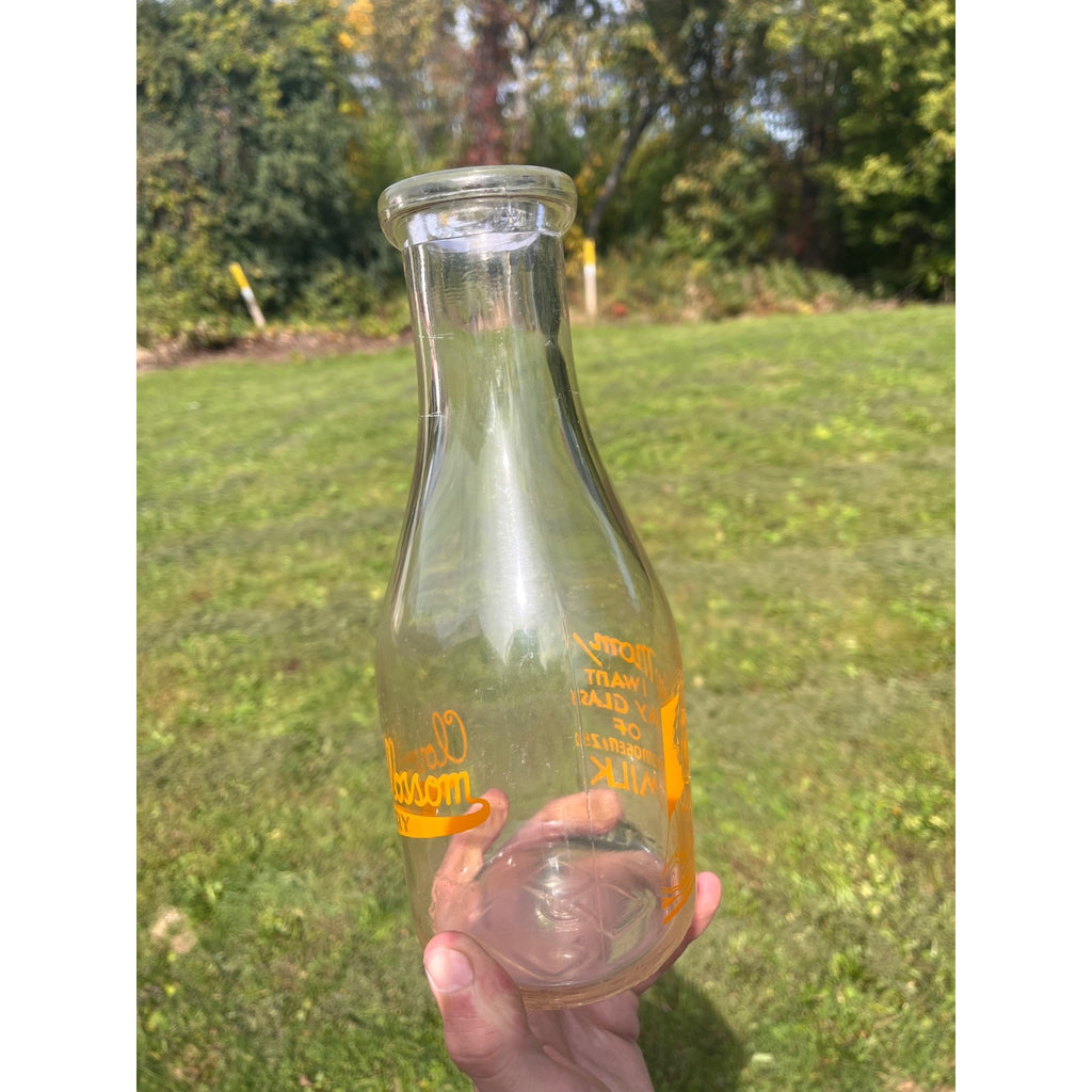 TRPQ Milk Bottle Clover Blossom Dairy Beaver Dam WI  Quart Wis "Hey Mom" Baby