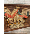 Vintage Patriotic Eagle On Faux Wood ( Hard Foam) E. Pluribus Unum Seal America