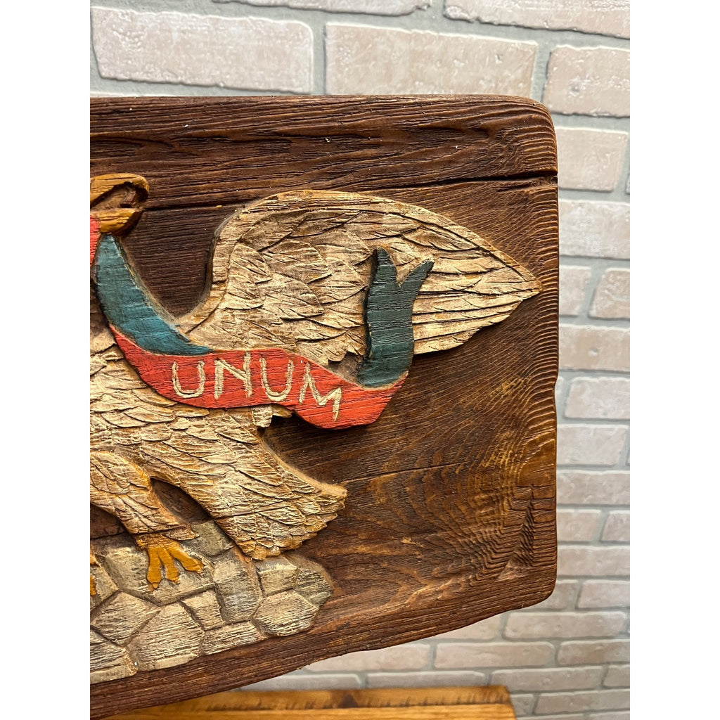 Vintage Patriotic Eagle On Faux Wood ( Hard Foam) E. Pluribus Unum Seal America