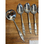 Vintage My Rose Oneida Stainless Serving Spoons & Ladles Serving 7pc Silverware