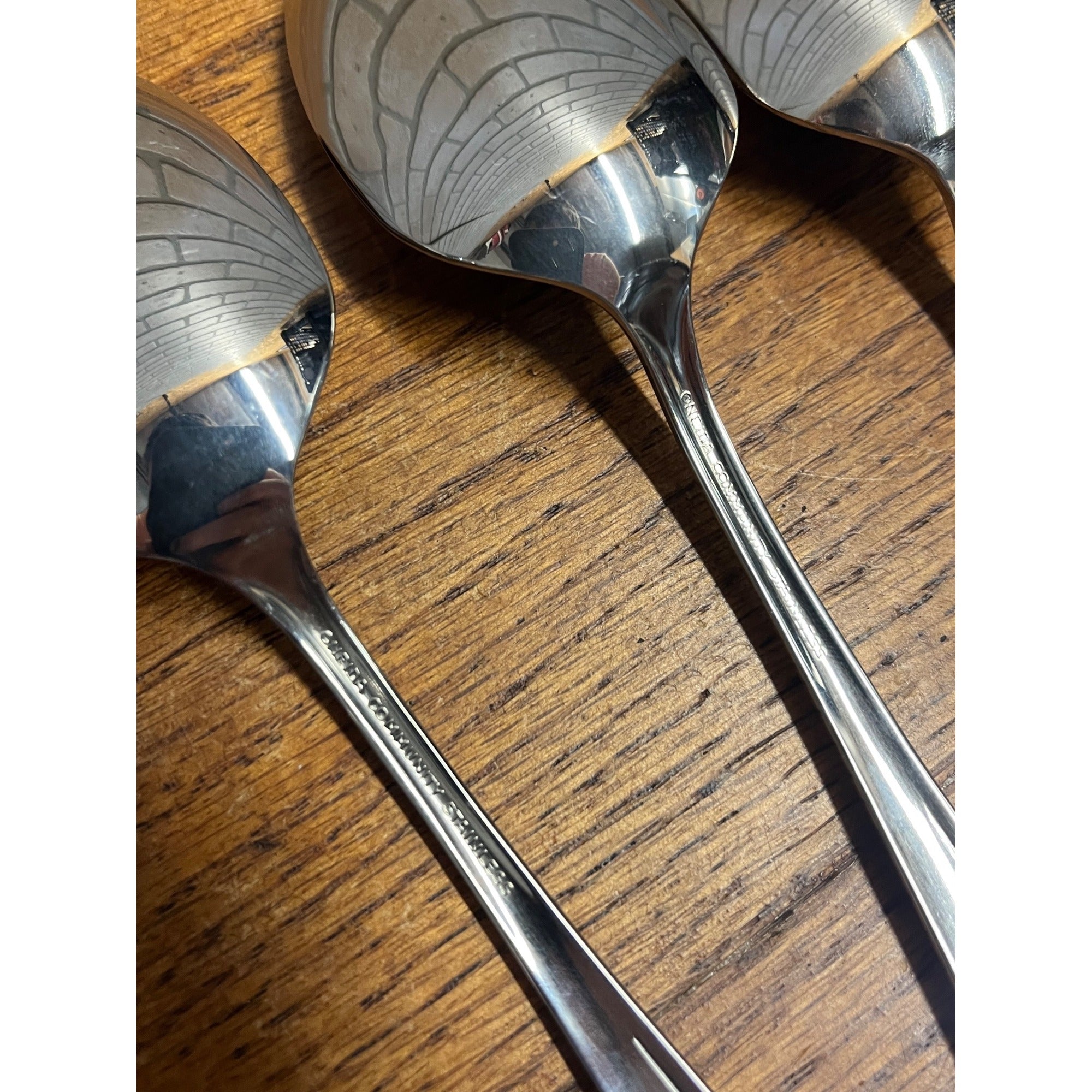 Vintage My Rose Oneida Stainless Serving Spoons & Ladles Serving 7pc Silverware