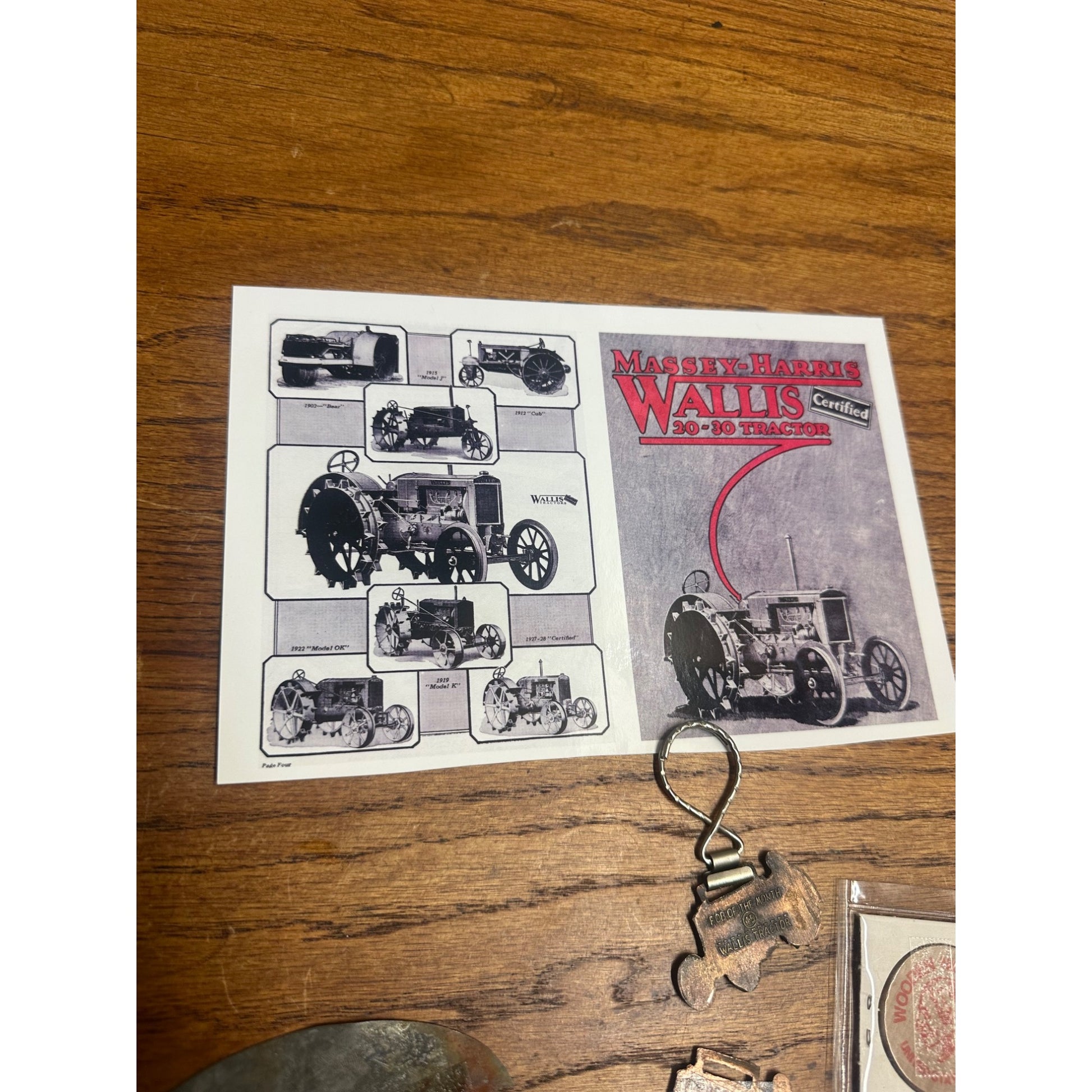 Antique Wallis Tractors JI Case Lot Tag Watch Fobs Ruler Racine Wis