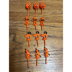 Vintage Halloween 1950s Cupcake Toppers Plastic 12pc Set Cat Witch Scarecrow JOL