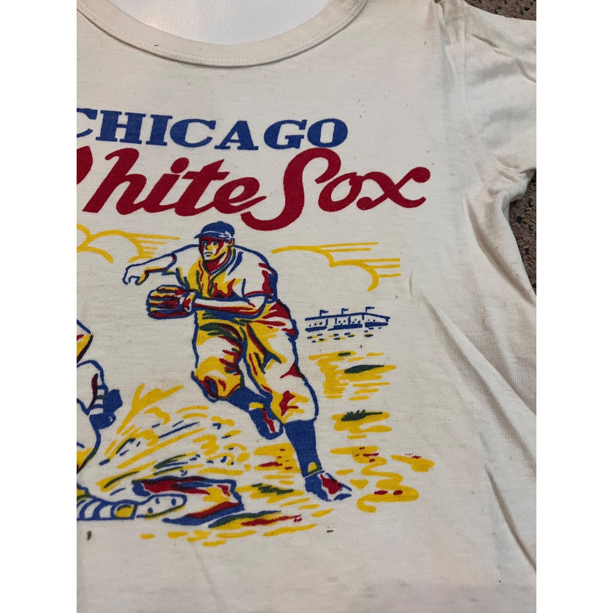 Vintage 70s Chicago White Sox Baseball T Shirt Single Stitch Youth 14 -- 1970s