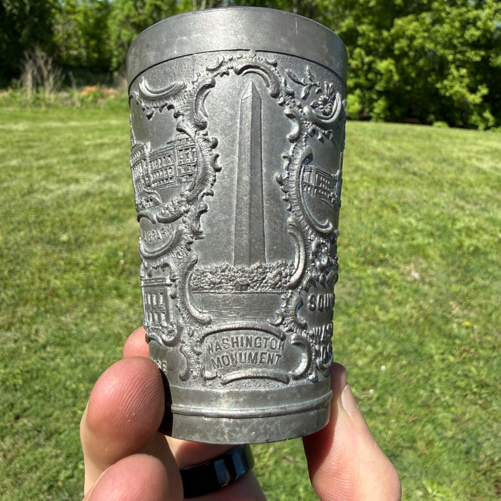 Antique  Vintage Washington DC pewter souvenir cup Germany 1901