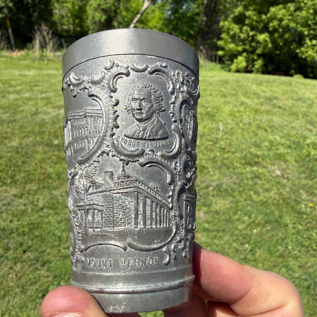 Antique  Vintage Washington DC pewter souvenir cup Germany 1901