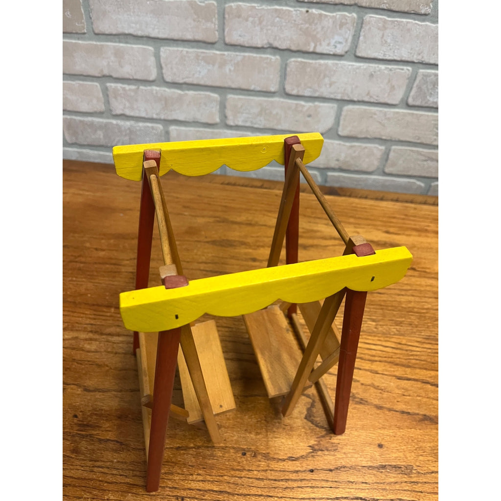 Vintage Strombecker Doll House Furniture Wooden Glider Swing