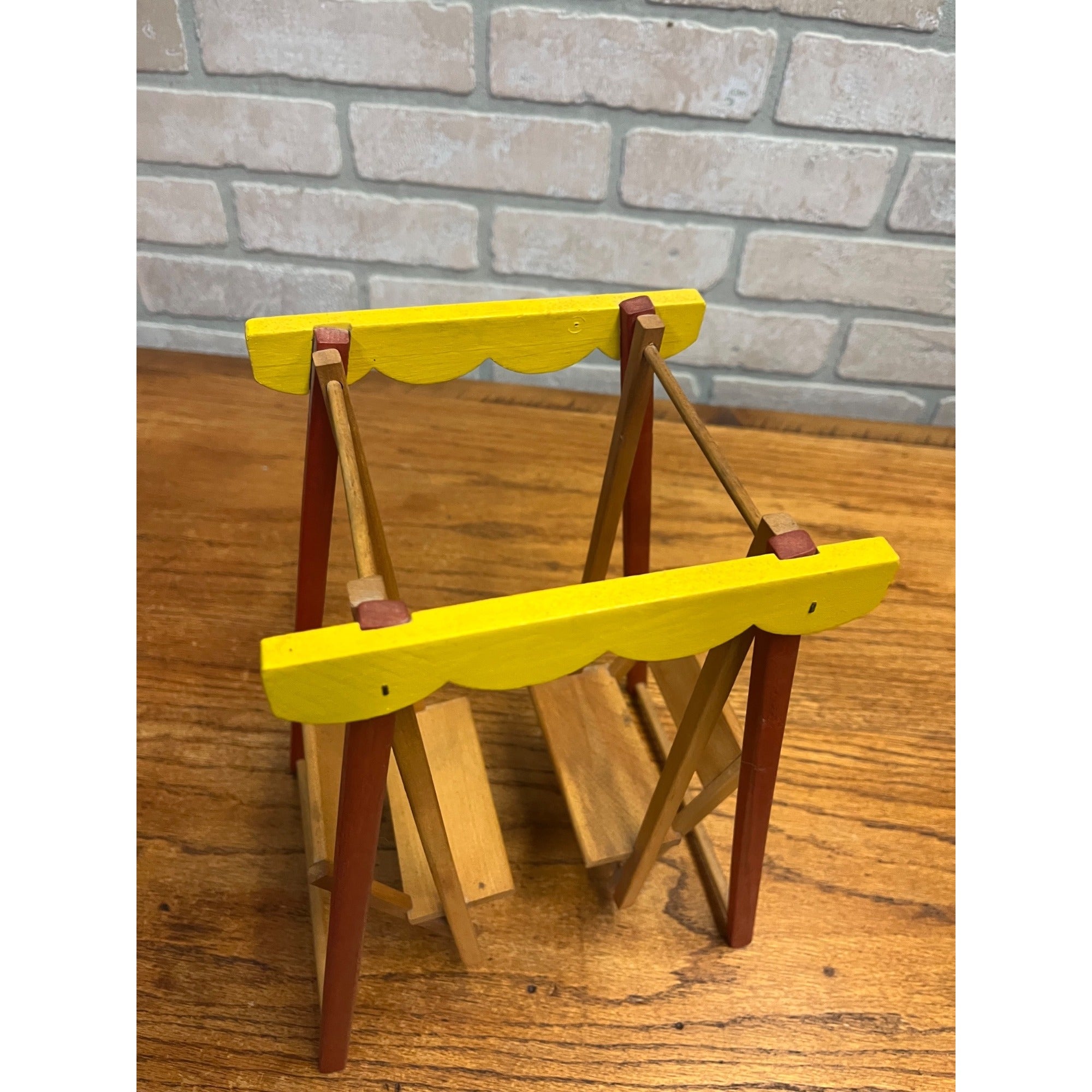 Vintage Strombecker Doll House Furniture Wooden Glider Swing