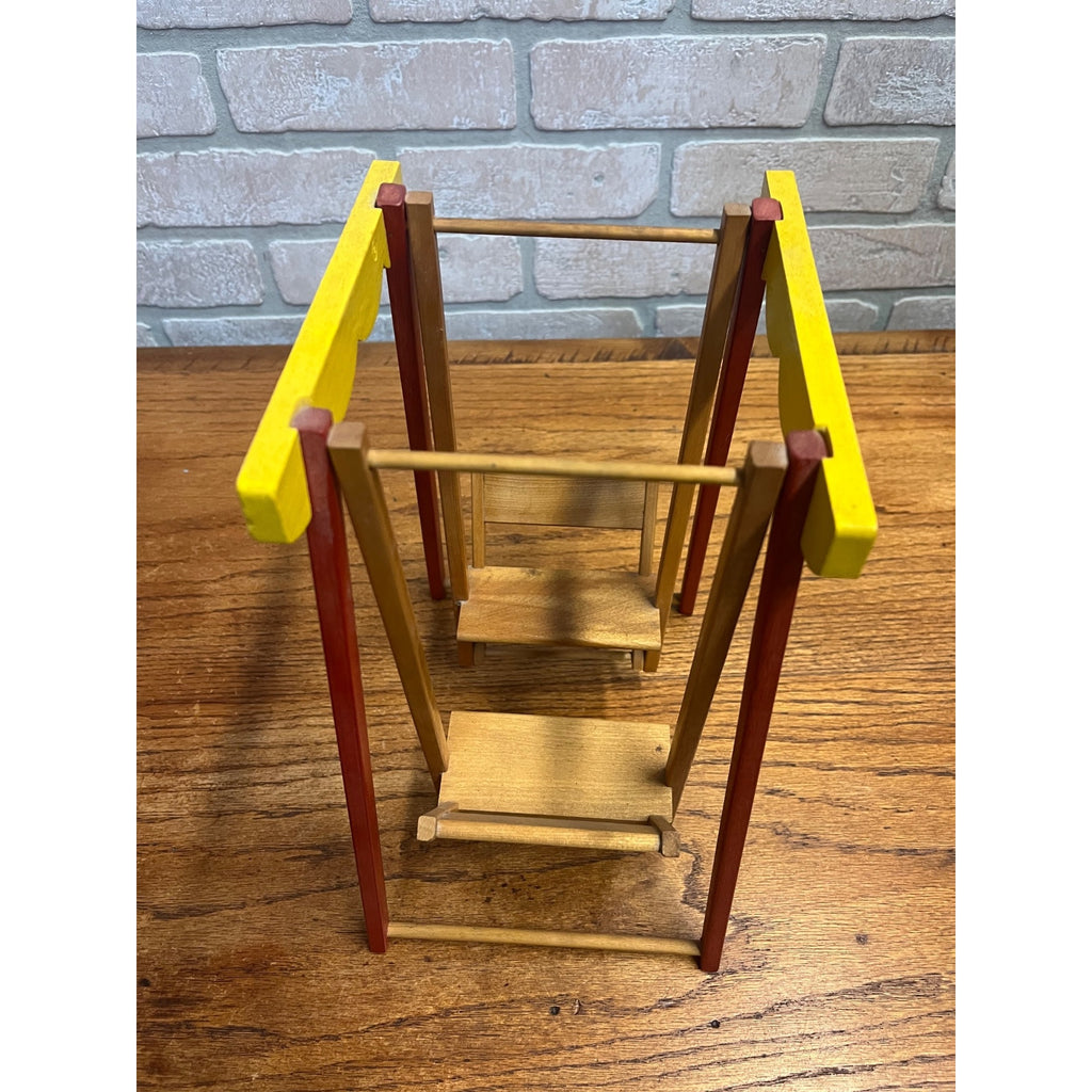 Vintage Strombecker Doll House Furniture Wooden Glider Swing